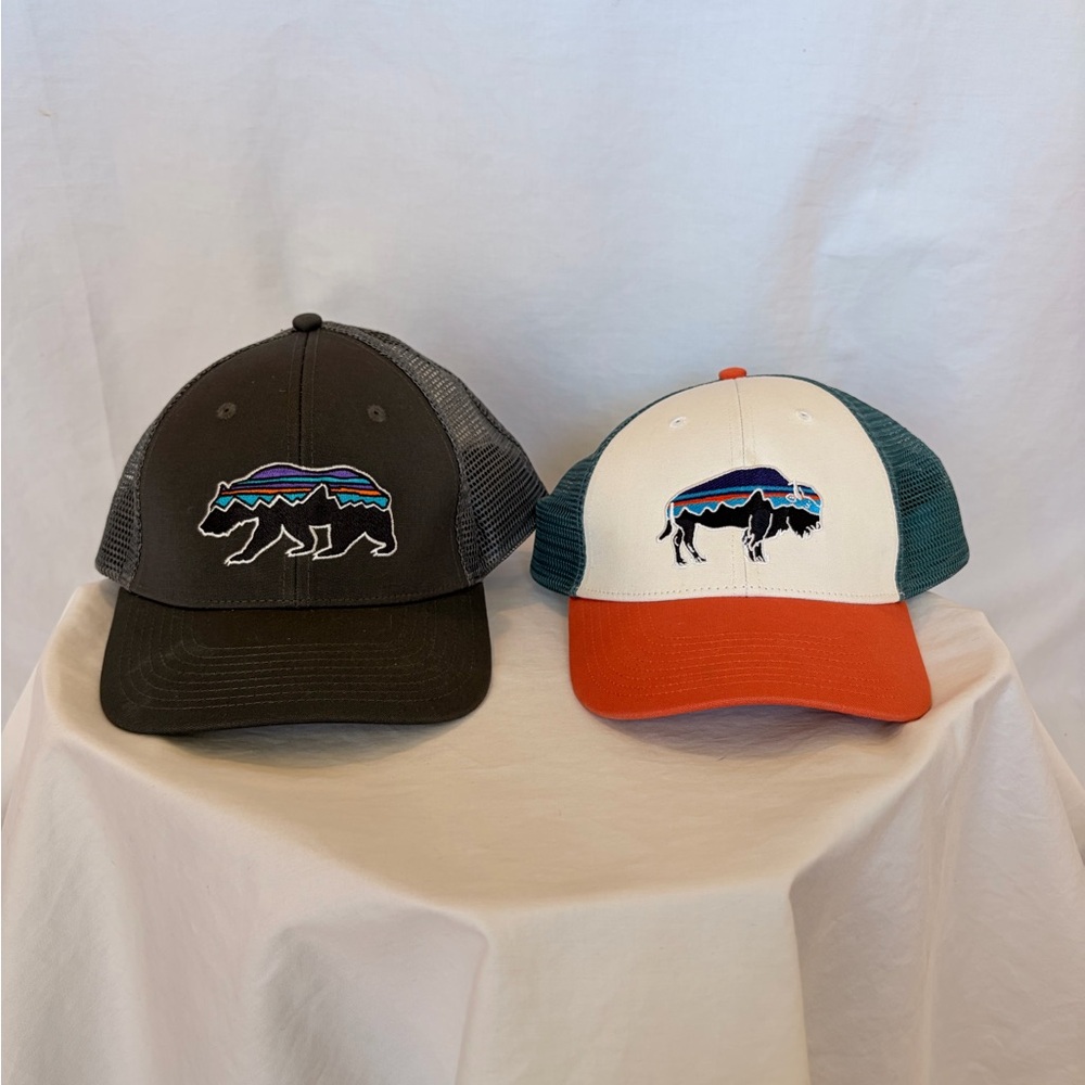 Patagonia Fitzroy Bison and Bear Trucker Mens Hats adjustable size